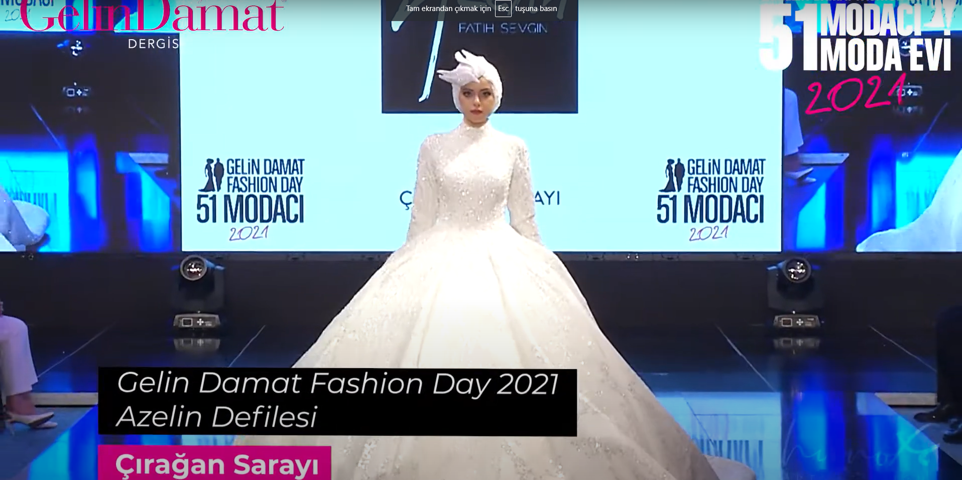 Azelin Gelinlik defilesi 2021 Gelin Damat Fashıon Day - Çırağan Sarayı
